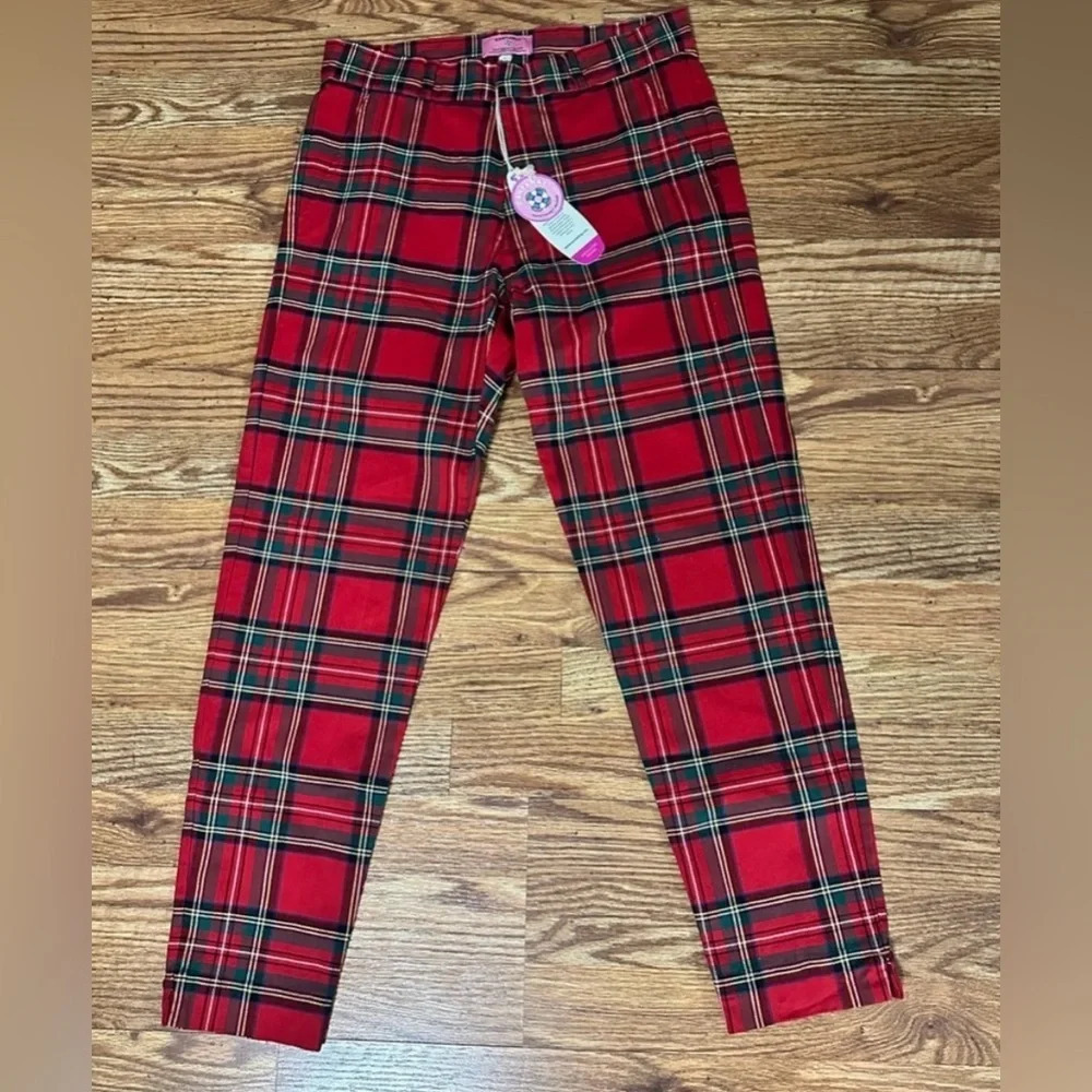 CASTAWAY NANTUCKET ISLAND Ankle Capri Stretch Twill Plaid Pants - Picture 6 of 11